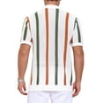 thumbnail image 3 of Men's Hollow Knit Polo Shirt V Neck Short Sleeve Golf Polo Shirts M White, 3 of 6