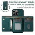 thumbnail image 2 of Allytechgroup 2 in 1 Detachable Wallet Case for iPhone 16 Pro Max with Cash Pocket & Cash Slots, [Magnetic Clasp] [Kickstand] Retro PU Leather Soft TPU Shockproof Anti-Scratch Slim Case, Green, 2 of 9