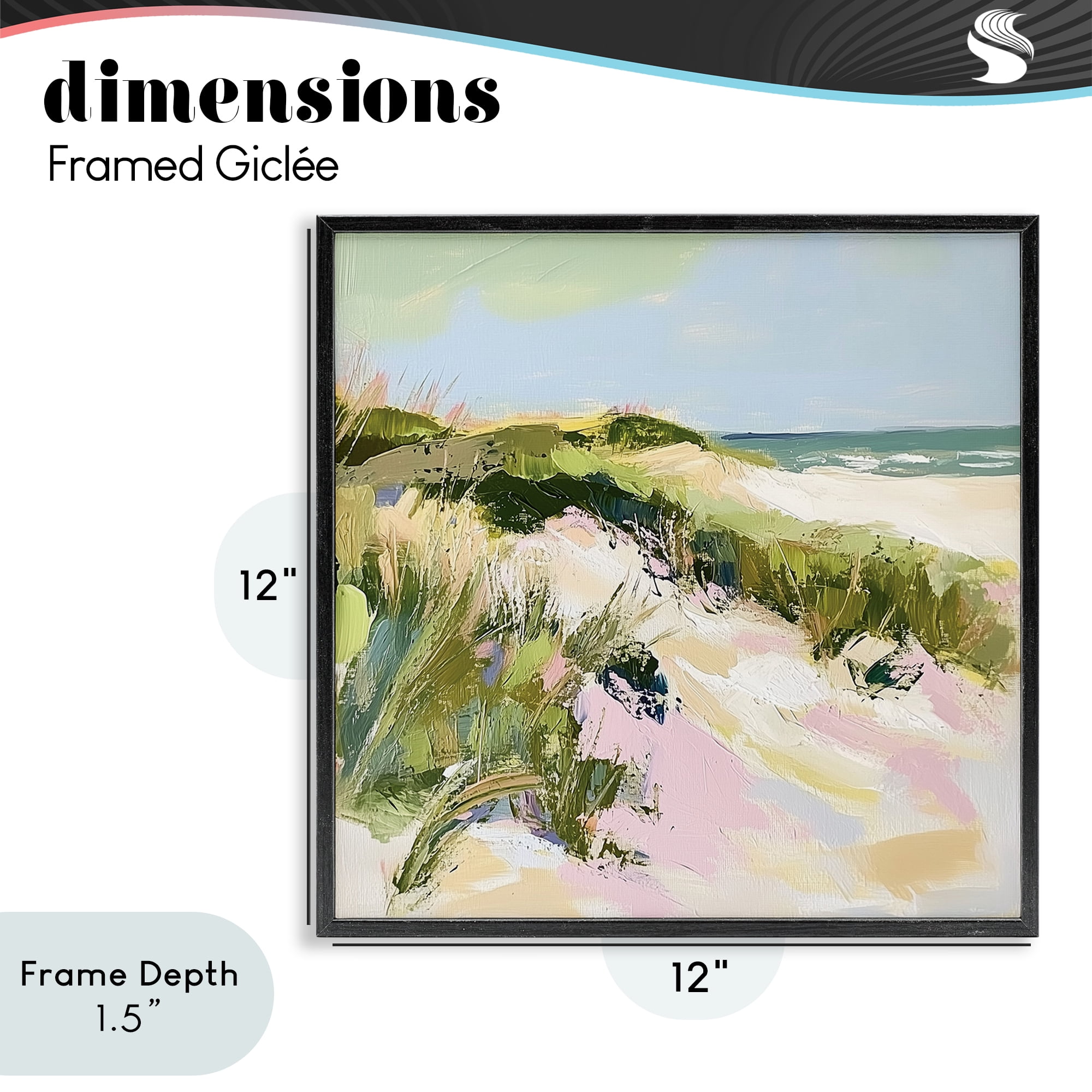 Stupell Industries Pastel Coastal Dunes at Sunrise Black Framed Giclee Art, design by Heidi Kuntz