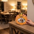 thumbnail image 3 of 7x6 Inch Tabletop Picture Frames, 1 Pack, Wooden Bow Pumpkin Shape Photo Frame for Halloween Mantel, Tiered Tray and Party Decor, 3 of 5