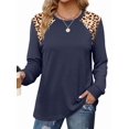 thumbnail image 3 of Ronuti Fall Sweatshirts for Women Long Sleeve Shirts Fashion Casual Crew Neck Pullover Tops, 3 of 10