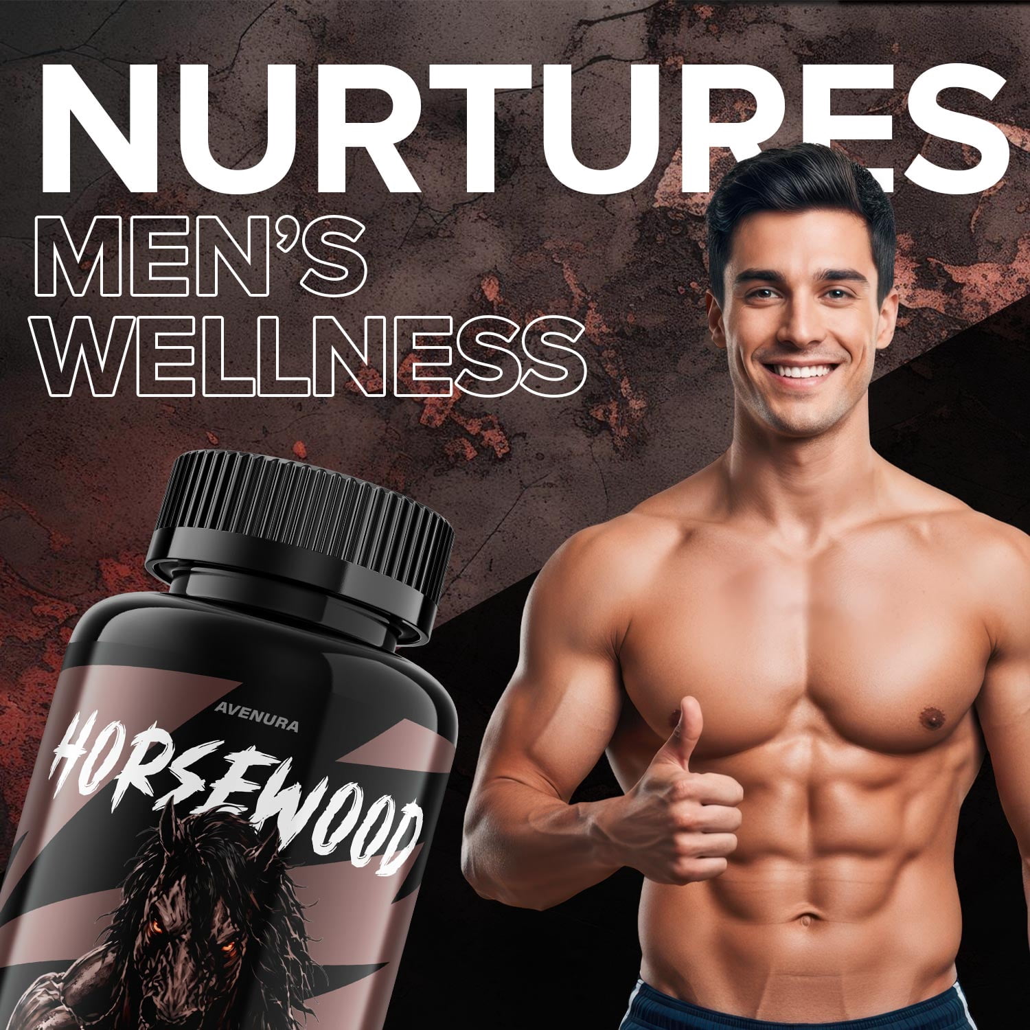 Horsewood for Men Capsules –  Advanced Formula Natural Supplement Pills for Active Lifestyle, 1 Pack, 60 Capsules