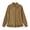 Khaki, variant on Cmtiyu Fashion Jackets for Women Long Sleeve Round Neck Button Down Green Corduroy Jacket with Ruffled Hem Casual Fall Outerwear Jacket S-3XL