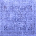 thumbnail image 1 of Ahgly Company Machine Washable Indoor Square Abstract Blue Contemporary Area Rugs, 5' Square, 1 of 4