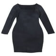 thumbnail image 1 of Women OL Dress Square Neck Stretch Bodycon Pencil Midi Party Dress, 1 of 6