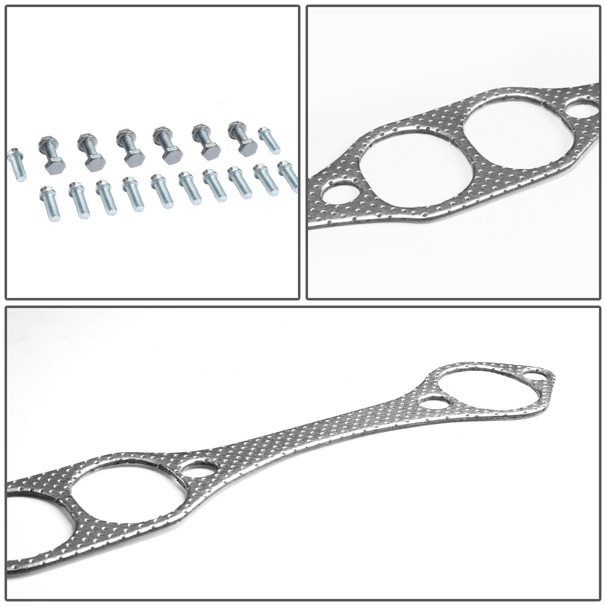 Aluminum Exhaust Manifold Header Gasket Set for Chevy SBC Small Block V8 Engine 283 305 327 350 400 