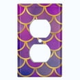thumbnail image 2 of Metal Light Switch Plate Outlet Cover Mermaid Purple MER004, 2 of 13