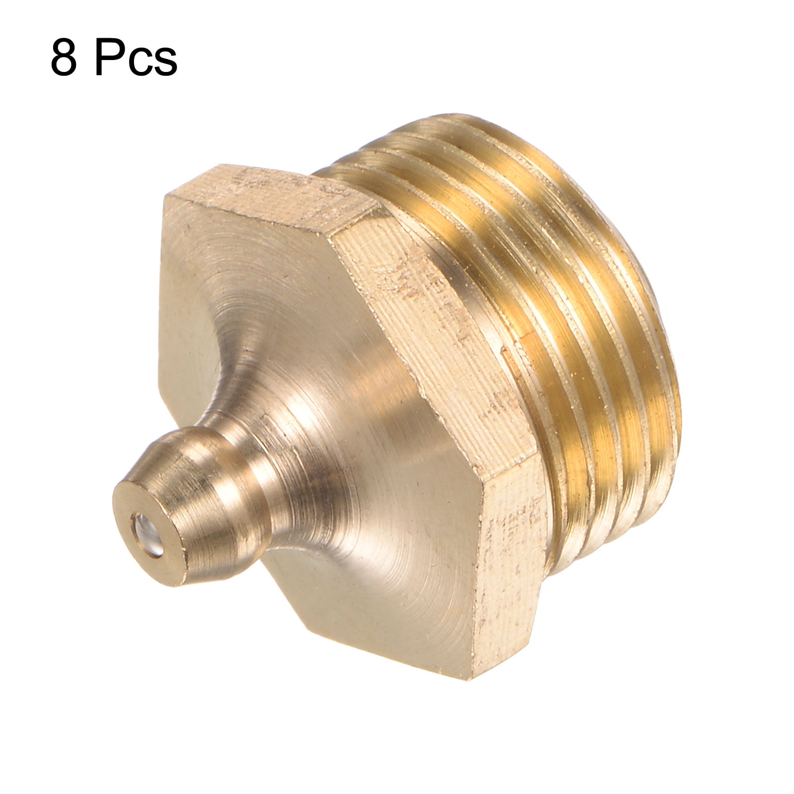 Uxcell 8pcs Brass Straight Grease Fitting M20x1.5mm Metric Thread Hydraulic Grease Nipple Accessories