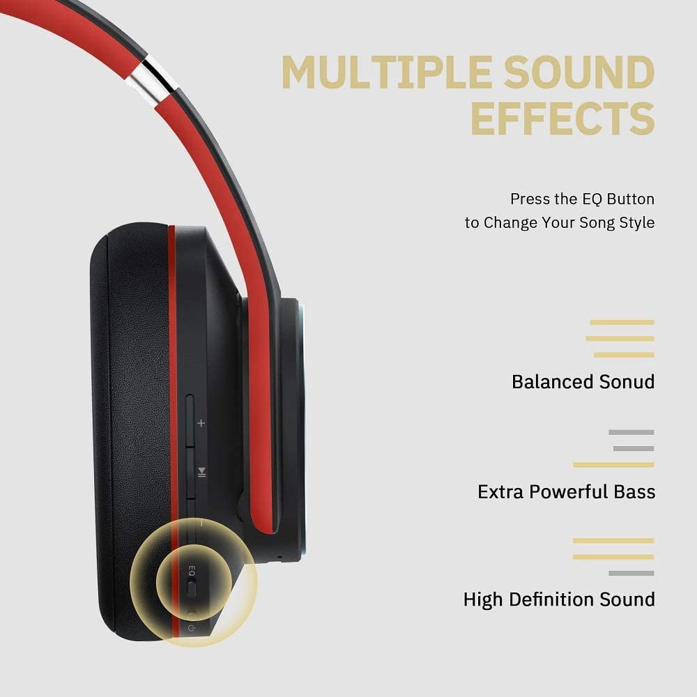 Wireless Bluetooth Headphones Over Ear, DOQAUS 52 Hrs Foldable Headphones  with 3 EQ Modes, Hi-Fi Stereo Bass Wireless | Walmart Canada