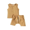 thumbnail image 1 of Kmbangi Baby Tank + Shorts, Elastic Waist with Pockets, Button Decoration, 1 of 9