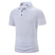 thumbnail image 3 of pstuiky Mangas cortas para hombre, Camiseta informal de manga corta con cuello de solapa y botones lisos para hombre camisas casuales para hombre s, 3 of 8