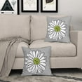 thumbnail image 3 of Lime Green White Daisy Pillow Covers 18x18 Set of 2 Spring Summer Gray Grey Colored Decorative Throw Pillows Outdoor Modern Art Flower Pillowcase Square Linen Cushion Case for Home Sofa Couch Bed, 3 of 6