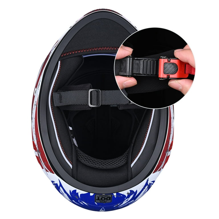 AHR RUN-F Full Face Stars and Stripes Motorcycle Helmet Dual
