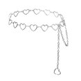 thumbnail image 1 of Femmes Long Pompon Ceinture Ceinture Multicouche Corps Ventre Chaîne pour Robe, Argent Coeur-41inch, 1 of 8