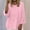 Pink, variant on Women's Round Neck 3/4 Dolman Sleeve Ribbed Top Loose Fit High-Low Hem Plus Size Casual Blouse Airy Daily Wear Camisa de Mujer