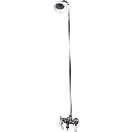 Polished Chrome Icon - Decor Plumbing Vintage Tub/Shower Combo for Cast Iron Tub, Polished Chrome
