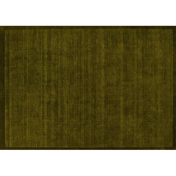 Ahgly Company Indoor Rectangle Solid Yellow Modern Area Rugs, 5' x 8'