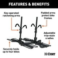 thumbnail image 2 of CURT 18087 Secure Locking Tray-Style Trailer Hitch Bike Rack Mount, Fits 2-Inch Receiver, 4 Bicycles, 2 of 7