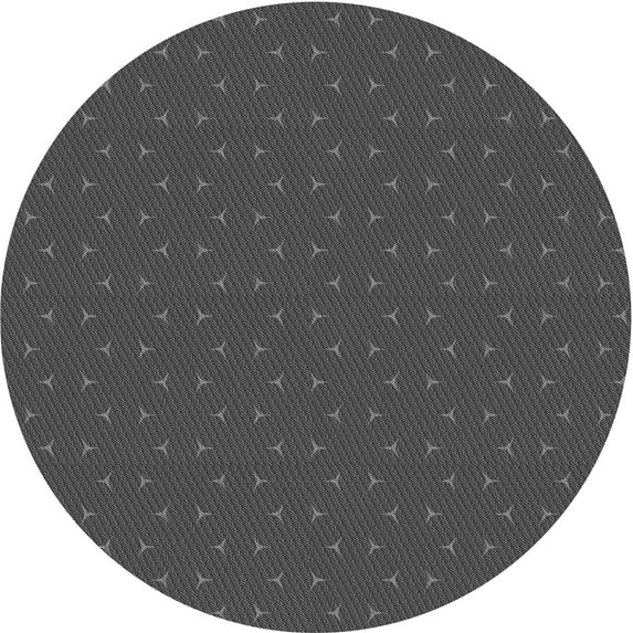 Ahgly Company Indoor Round Patterned Dark Gray Black Area Rugs, 5' Round