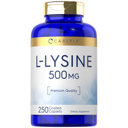 L-Lysine 500 mg | 250 Caplets | Amino Acid Supplement | Vegetarian, Non-GMO & Gluten Free | By Carlyle