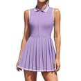 thumbnail image 1 of Charmo Robe de Tennis à Fermeture Éclair pour Femmes, Robe Polo d'Entraînement de Golf, Robe Plissée avec Shorts et Poches, 1 of 1