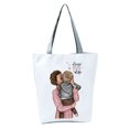 thumbnail image 1 of Big Capacity Washable Foldable Shoulder Pouch Cute Mom Baby Print Tote Pouch for Work, 1 of 10
