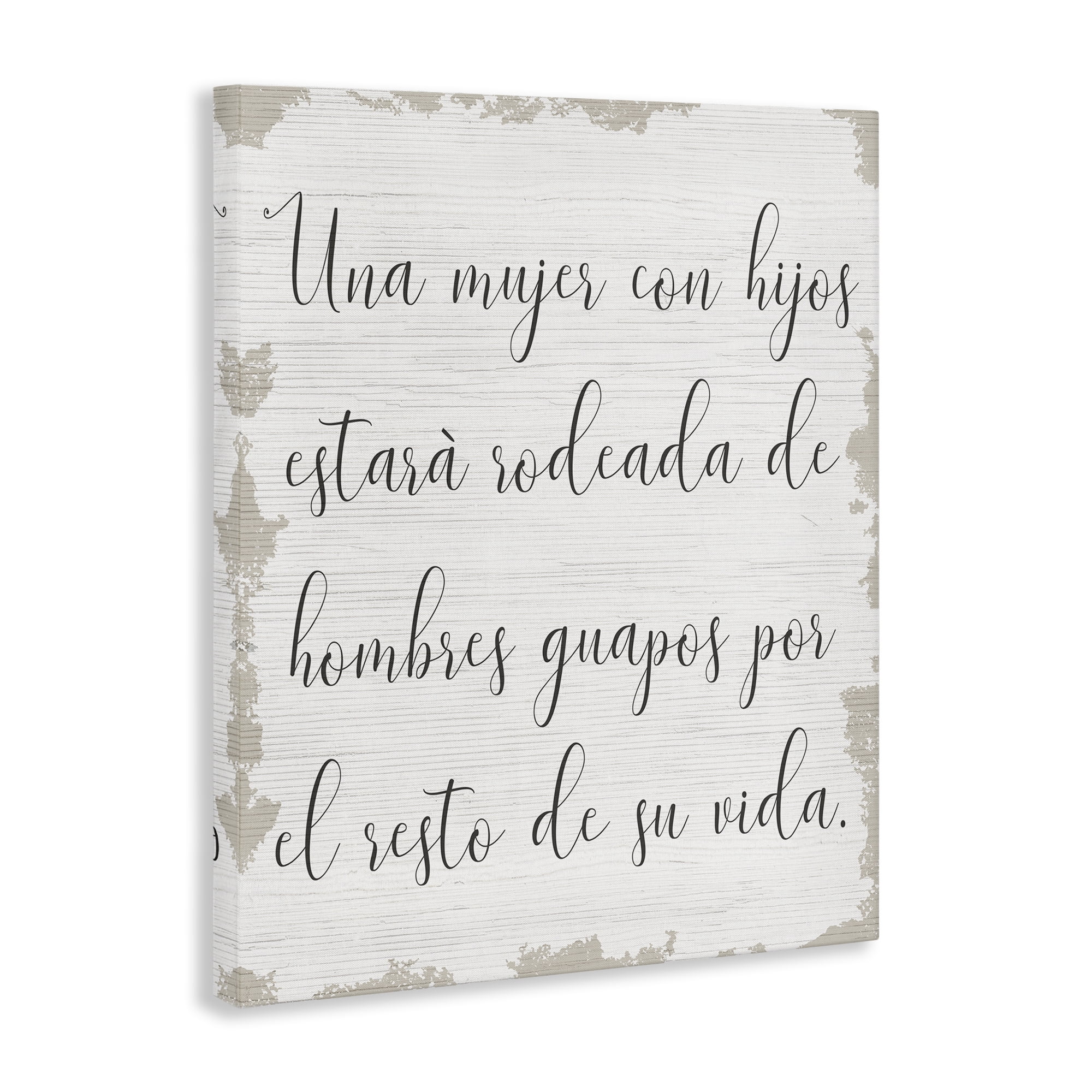 Stupell Industries Rodeada de Hombres Guapos Inspirational Quotes & Sayings Painting Wrapped Canvas Art Print Wall Art, 36 x 48