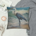 thumbnail image 2 of JEUXUS  Decorative Throw Pillow Cover Square  Blue Heron Beach Sea Wave Watercolor Painting Decor Pillowcase with Hidden Zipper Decor Cushion Covers, 2 of 5
