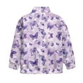 thumbnail image 5 of Chririnla Purple Butterflies Pattern Girls Hiking Sweatshirt Half Zip Pullover Sweatshirts Lightweight Athletic Comfy Casual for Outdoor Camping Travel Size 7-8, 5 of 7