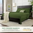 thumbnail image 2 of PURE BAMBOO Sheets Full Size Bed Sheets 4 Piece Set, Genuine 100% Organic Bamboo Viscose Derived, Soft & Cooling, Double Stitching, 16" Deep Pockets (Full, Pesto), 2 of 7