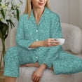thumbnail image 6 of Sikiie Teal Green Glitter Women's Long-Sleeve Shirt and Full-Length Bottom Pajama Set (s-xxl)-X-Large, 6 of 7