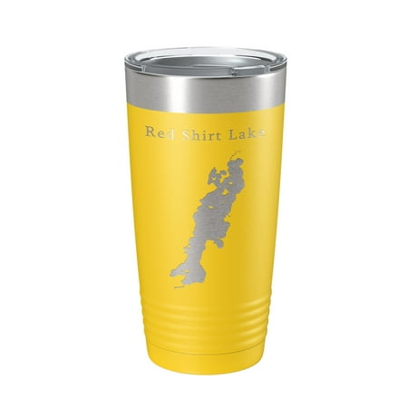 

Red Shirt Lake Map Tumbler Travel Mug Insulated Laser Engraved Coffee Cup Alaska 20 oz Yellow