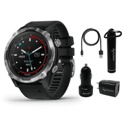 Garmin Descent Mk2 Watch-Style Dive Computer (Stainless Steel with Black Band) with Wearable4U Power Pack Bundle
