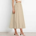 thumbnail image 6 of HomeGardon Maxi Skirts for Women Summer Casual Fashion Solid Color Fold Pocket Elastic Waist Skirt,S-XL, 6 of 8