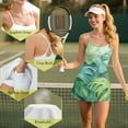 thumbnail image 6 of Yuyamidu Green Palm Leaves Womens Tennis Dress Built in Shorts Tropical Spaghetti Straps Exercise Workout Dress with Pockets Golf Athletic Dresses for Women Size XS, 6 of 7