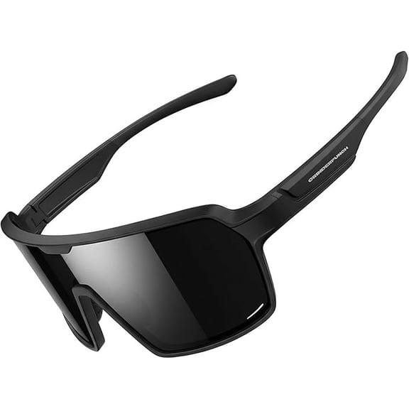 Grinderpunch Running and Baseball Sport Sunglasses for Men and Women, UV400 Protection - Black