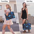 thumbnail image 6 of Large Capacity Tote Bag,Black Blue Butterfly Pattern Handbag Fashion Luxury Tote Bag,15.7"x13"x 5.1" Inches,Laptop Compatible, 6 of 6