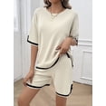 thumbnail image 2 of XCHQRTI Women's 2 Piece Outfits Summer Casual Knit Sweater Short Sets Trendy Pullover Loungewear, 2 of 5