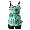 thumbnail image 3 of XUNKUSGA Tankini Swimsuits for Women Fashion Floral Tummy Control Women's Tankini Swimsuits Classic Two Piece Womens Bathing Suits Loose Casual Boho Style Swimsuits for Women S-2XL Green, 3 of 5