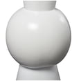 thumbnail image 5 of DecMode 24", 20"H Abstract Fluted Round White Ceramic Vase, Set of 2, 5 of 8