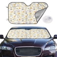 thumbnail image 3 of Lsque Rabbit And Milk Tea Car Windshield Sun Shade | Accordion Folding Style Auto Shade for Car Truck SUV Van | Blocks UV Rays Sun Visor Protector | Medium, 3 of 7