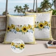 thumbnail image 2 of Yellow Sunflowers Floral Outdoor Pillow Covers Pack of 2 Pastoral Wildflowers Leaf Yellow Plaid Waterproof Throw Pillow Covers Decorative Cushion Cases for Patio Garden Tent Balcony Couch 18x18 inch, 2 of 9