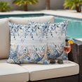 thumbnail image 4 of Blue Eucalyptus Coastal Outdoor Waterproof Pillow Covers, Beach Starfish Shell Nautical Retro Decorative Square Throw Pillowcase Sofa Cushion Sham for Patio/Couch/Chair, 26"x26" 2 Pack, 4 of 8