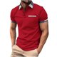 thumbnail image 2 of pstuiky camiseta de hombre, Camiseta de moda para hombre, informal, de color liso, con botones y bolsillos, con solapa, versátil. camisas casuales para hombre l, 2 of 3