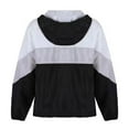 thumbnail image 3 of Tejiojio Clearance Rollbacks Womens Long-sleeved Hooded Zipper Stitching Contrast Color Windbreaker Coat, 3 of 3