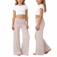 thumbnail image 3 of Shadoumai 2026 Coral Fold Over Yoga Pants, Ruched Waist Solid Wide Leg Loose Fit Lounge Pants for Yoga Sports Everyday, 3 of 8