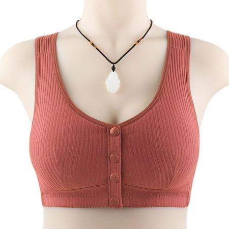 

Jmntiy Casual Front Button Shaping Cup Shoulder Strap Underwire Bra Plus Size Extra-Elastic Wirefree Clearance