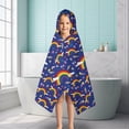 thumbnail image 6 of Dark Blue Rainbow Pattern Hooded Bath Towel，50"x30" for Ages 3 To 12 Kids, Quick Dry Lightweight Soft Microfiber Hood Beach Towel Cover Up for Kids, 6 of 7