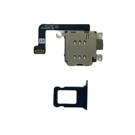 Dual Sim Reader and Sim Tray Compatible With iPhone 15 Plus Black