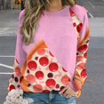 thumbnail image 2 of Sweatshirt For Womens Crewneck Fun Pizza Hoodies Teen Girls Cute, 2 of 7